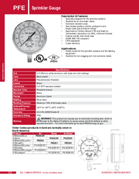 Thumbnail of document Data Sheet - PFE Sprinkler Gauge